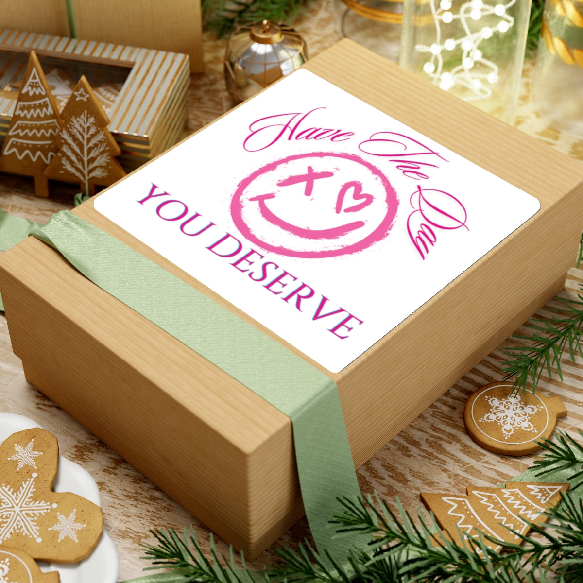 Motivational Kiss-Cut Stickers - "Have The Day You Deserve" - Empowering Decor for Teens & Young Adults