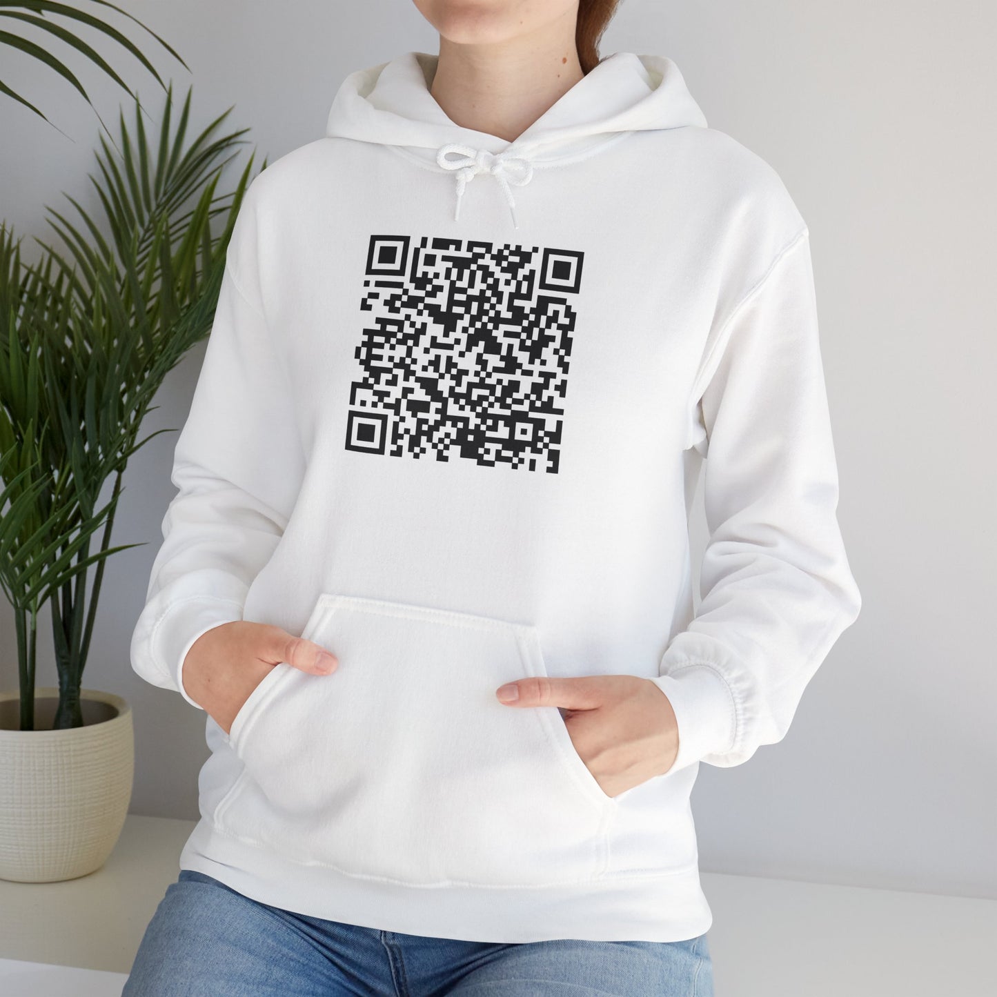 Unisex Hooded Sweatshirt - QR Code GIF 'Fuck Off'
