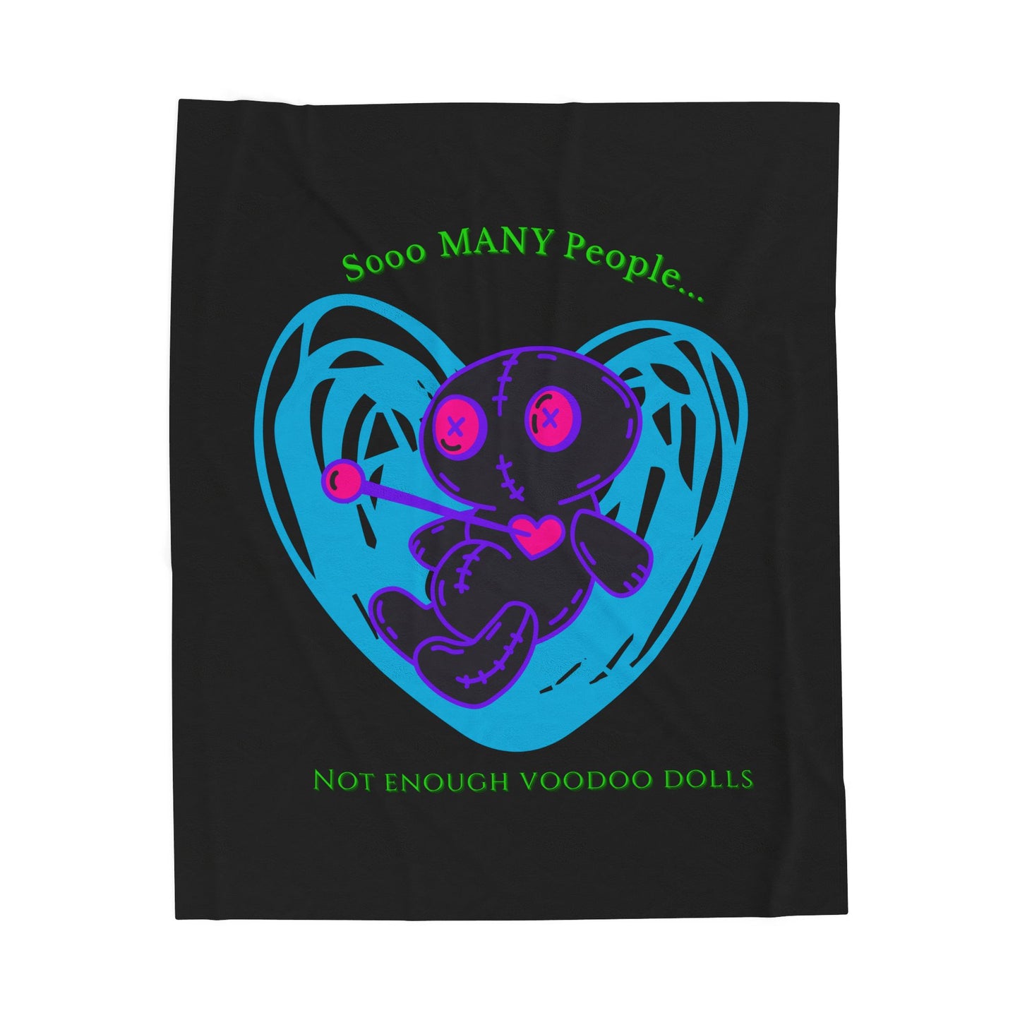 Voodoo Doll Plush Blanket | Cozy Throw Blanket, Unique Gift for Halloween, Cozy Home Decor, Fun Couch Blanket, Soft Bedroom Accessory