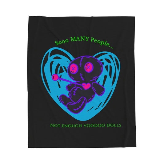 Voodoo Doll Plush Blanket | Cozy Throw Blanket, Unique Gift for Halloween, Cozy Home Decor, Fun Couch Blanket, Soft Bedroom Accessory