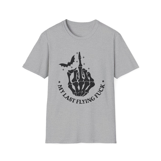 Unisex Softstyle Graphic T-Shirt – Say Last Flying F*ck, Casual Wear, Gifts for Friends, Halloween Apparel, Sarcastic Tees