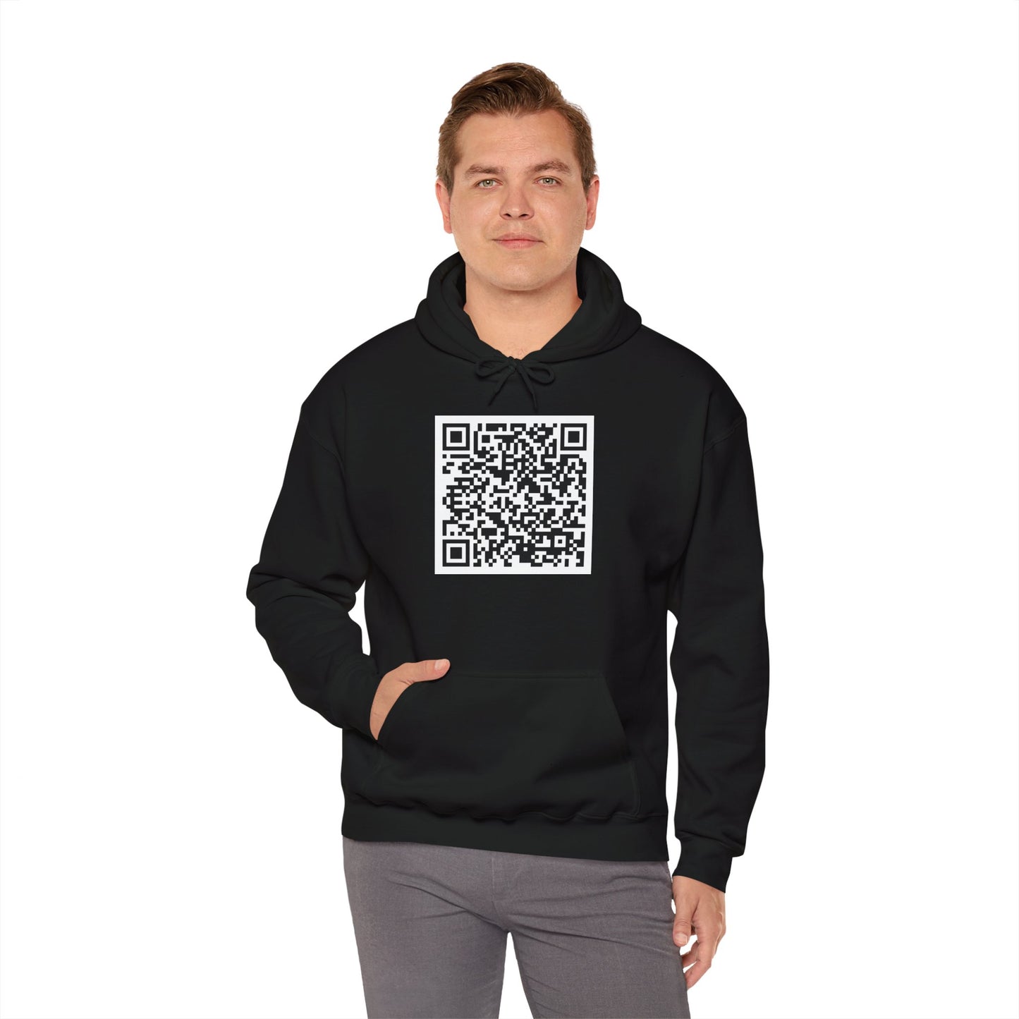 Unisex Hooded Sweatshirt - QR Code GIF 'Fuck Off'
