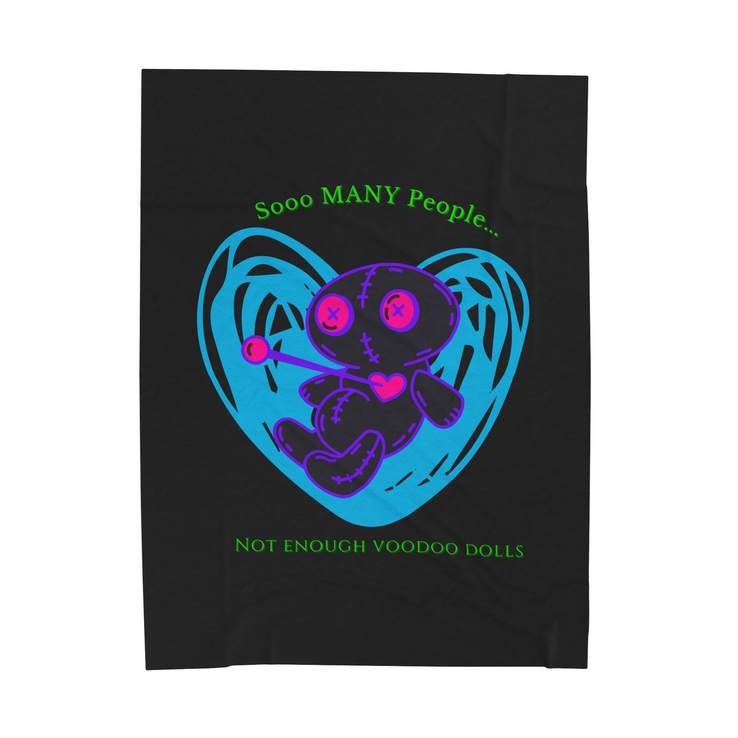 Voodoo Doll Plush Blanket | Cozy Throw Blanket, Unique Gift for Halloween, Cozy Home Decor, Fun Couch Blanket, Soft Bedroom Accessory